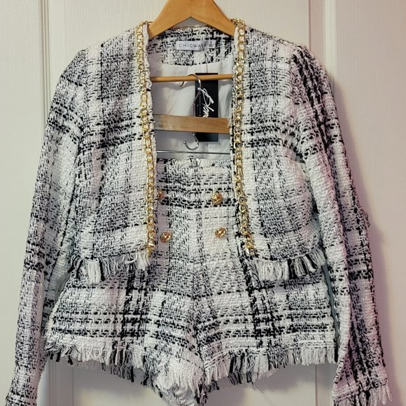 Tweed Jacket with high waisted short - Picture 1 of 7